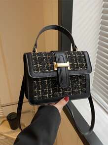 Bolso cuadrado de hombro y cruzado de moda para mujer, Colección Otoño/Invierno 2024