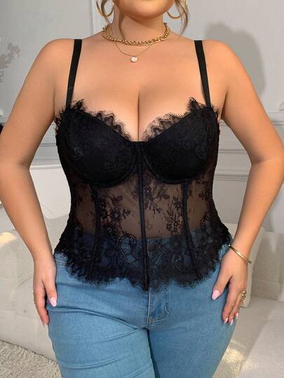 EZNV 1 pieza Camiseta de encaje estilo vintage francés