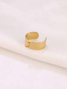 2pcs Stainless Steel Open Rings Silver Gold Color Punk Wide Round Ring Base For DIY Rings Jewelry Making Accessories - Ring Setting - View 15