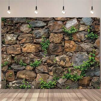 Country Style Stone Brick Wall Background Banner, 100% Polyester Fiber, Versatile Retro Country Style Rough Rock Texture, Suitable For Room And Entrance Decoration, No Need For Electricity, Suitable For Weddings, Birthdays, Anniversaries, Bachelorette Parties, Tailgating Gatherings, Suitable For Any Occasion, Including Christmas, Halloween, Thanksgiving, New Year And Various Celebrations.