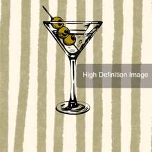 1 pezzo Stampa pittorica bohémien a strisce per bicchieri martini, cartellone da parete minimalista per bar, vino e carrello, arte vintage per sala da pranzo, soggiorno, ristorante, decorazione moderna per la casa