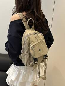 4 件装百搭女士单肩包，多功能斜挎包，双向背包，简约前袋，适合外出、旅行、购物、上学