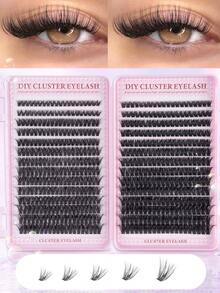 560pcs/Pack Single Cluster False Eyelashes, High Capacity, 30D+50D/40D+80D/60D+80D D-Curl Voluminous, 9-16mm, DIY Eyelash Clusters, Natural Look, Thick & Long, Ultra Soft & Lightweight, Reusable, Single Strand Segmented False Lashes, Eyelash Extension Kit Includes Makeup Tools, Adhesive, Sealant & Tweezers, Suitable For Home Or Outdoor Use, Applicable For Daily Life, Wedding, Date, Party, Music Festival, Halloween, Etc. - 黑色 - 查看 15