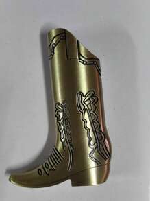 1pc Fashionable Silver Cowboy Boot Shaped Bic J6 Lighter Cover - Perfect For Parties And Daily Use