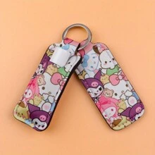 Sanrio 1 Set (5pcs) Sanrio Cartoon Printed Lip Balm Keychain Clips, Suitable For Bags, Accessories, Travel Items