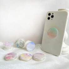 1 pieza Soporte y agarre para teléfono, Soporte para teléfono celular de resina transparente y lindo, textura de renderizado de mármol, accesorio para teléfono celular hecho a mano expandible y plegable, compatible con iPhone y teléfonos Android, regalo para cumpleaños, familia y amigos, agarre de teléfono deslizante, accesorios para teléfono