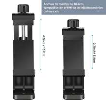 Adaptador de soporte para trípode de teléfono/Soporte universal para teléfono móvil en trípode, se ajusta a cualquier teléfono inteligente, con tornillo estándar de 1/4", rotación vertical y horizontal, compatible con , , palo de selfie, monópode