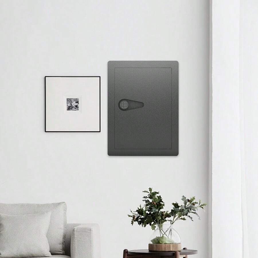 Wall Safes Between The Studs, Hidden Safe With Digital Keypad, Removable Shelves, In Wall Safe For Firearms, Gun, Valuables (Black) - Multicolor - View 1