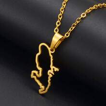 1 件马提尼克岛地图带城市名称吊坠项链珠宝适合女士女孩