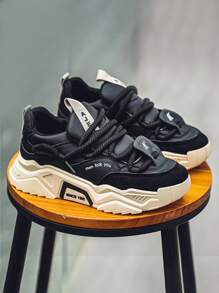 New Fashion Men Shoes, Shock Absorption, Elastic, Versatile, Wear-Resistant, Soft Sole, Anti-Slip, Deodorizing, Work & Travel, Casual Sports Shoes, Outdoor Lace-Up Running Shoes, Anti-Slip, Lightweight & Comfortable, Suitable For Outdoor Sports, Camping, Jogging, Fitness, Entertainment. Sports Shoes For Men