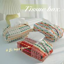 1 Pc Fabric Paper Tissue Box, Christmas Decoration - Multicolor - View 2