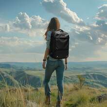 Somago Vacpack Backpack, One-Click Automatic Compression, 60L Expandable Backpack With TSA Lock, Laptop Backpack Fit For 17 Inch Laptop, Anti Theft Travel Vacuum Backpack Water Resistant Space Saver Backpack, Black - 黑色 - 查看 3