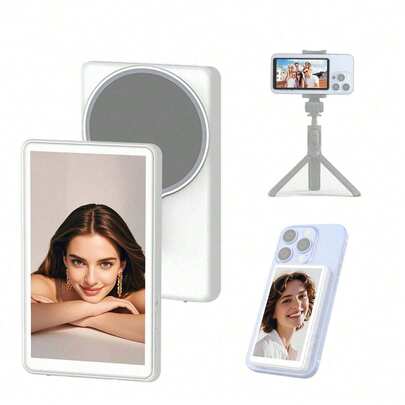 Écran magnétique pour selfies et vlogs, enregistrement sans fil 1080p, caméra arrière pour selfies, vlogs, diffusion en direct sur TikT0k, compatible avec iPh0ne, Android, téléphones portables, pour selfies, activités de plein air, interviews, diffusion en direct, photographie et vidéo, enregistrement vidéo, réunion Zoom, selfies, activités de plein air, interviews, diffusion en direct, vlogging