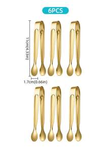 1/4/6/12 Pieces Stainless Steel Tongs Small Serving Tongs For Sugar Cubes, Ice Cubes, Mini Fruits, Candies, Suitable For Kitchen, Restaurant, Cafe, Afternoon Tea, Dessert, Party, Birthday Decoration, For Outdoor, Camping