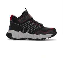 Skechers 男童秋冬季保暖内衬高帮棉质运动鞋，带魔术贴 - 黑色/紅色 - 查看 3