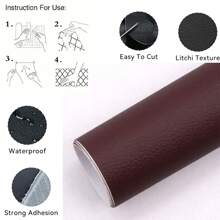 79*12inch Self-Adhesive Leather Repair Patch Tape - Large Waterproof PU Faux Leather Sticker For Couch, Furniture, Car Seats, Boat Seats, Office Chairs, Vinyl, Bags - Cuttable & Easy To Apply For DIY Home, Wall, Kitchen, And Chair Restoration