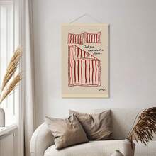 1幅“再坚持5分钟”励志帆布墙画，无框卧室墙面装饰，可爱床头海报，激励人心的晨间励志语录艺术品，完美的家居客厅礼物 - 彩色 - 查看 17