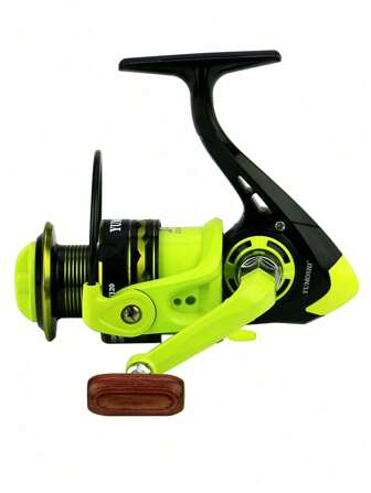 1pc Long Casting Green Spinning Fishing Reel With Metal Spool, Saltwater & Freshwater Compatible With Lure Fish Wheel