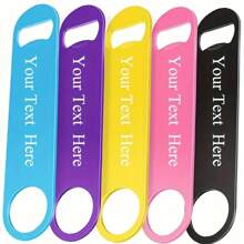 5pcs Customized Colorful Beer Bottle Opener Keychain, Stainless Steel Flat Bottle Opener, Suitable For Home Kitchen, Wedding Gifts, Young People's Parties And Outdoor Activities, Birthday Gift Selection