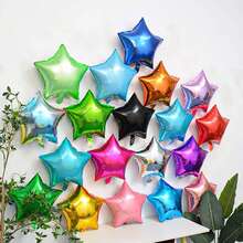 10pcs 18 Inches Star Foil Balloons Helium Balloons Colourful Decorative Star Balloons Wedding Decoration Birthday Decoration Graduation New Year Halloween Christmas Babayshower Party Supplies - Multicolor - View 4