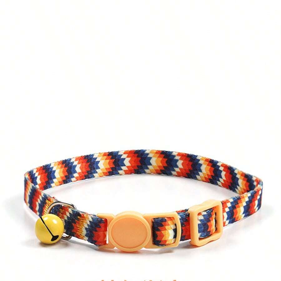 猫项圈小猫编织项链颈环铃铛颈链防窒息舒适扣宠物配件 - 彩色 - 查看 1