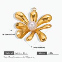 1 件优雅 304 不锈钢 18k 镀金圆形蝴蝶结花朵小铃铛蝴蝶吊坠 DIY 珠宝制作用品适合女士，适合日常生活佩戴 - 墜飾 - 查看 8