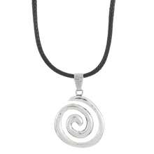 1pc Boho Vintage Spiral Design Swirl Pendant Necklace, Adjustable & Minimalist - Silver - View 9