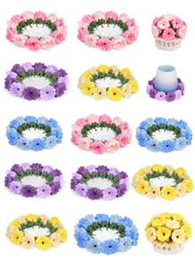 1 Conjunto Kit de Crochê para Iniciantes - 4 Peças Kit de Crochê de Porta-Copos e Vaso de Flores, Kit Iniciante de Crochê de Porta-Copos com Fios de Crochê, Ganchos, Tutoriais em Vídeo Fáceis para Crochê para Escritório, Mesa de Café, Decoração do Lar