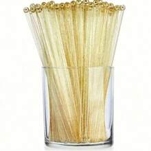 200/100/50/20/10pcs Elegant Gold Sparkling Twist Stirrers, Transparent Crystal Drink Mixer - Perfect For Mixing, Decorating Desserts And Coffees - Ideal For Christmas, Weddings, Birthdays And More Events - 7.24 Inch Plastic Mixer, Valentine's Day Gift, Party, Birthday - Multicolor - View 1