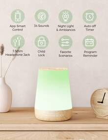 Baby Sound Machine, Momcozy White Noise Machine For Baby Sleeping With Night Light, Toddler Sleep Trainer With 34 Soothing Sounds, Timer, App Remote Control, Personal Sleep Routine - 黃色 - 查看 2