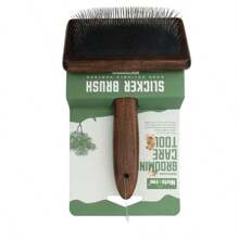 1pc Wooden Pet Grooming Brush, Dual Use For Dogs & Cats, Long Hair Detangling Massage Brush, Anti-Static, Fur Removal, Pet Grooming Tool