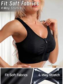 2pcs Sports Bras For Women Summer Gym Bra Seamless Wireless Bralette High Elastic Tank Tops Workout Training Removable Padding Zipper Racerback Running