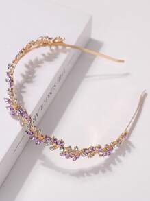 1pc Women Casual Versatile Cute Fashionable Water Drop Rhinestone Decorated Hairband