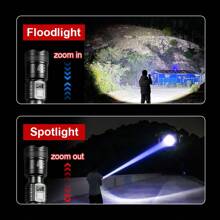 Novo Flashlight Brilhante de Verão, Exibição Digital, Iluminação de Emergência com Zoom de Longo Alcance, Bateria de Lítio de Alta Capacidade com Longa Duração, Lanterna LED Pequena À Prova D'água e Portátil, Durável, Patrulha, Esportes Ao Ar Livre, Acessórios para Camping