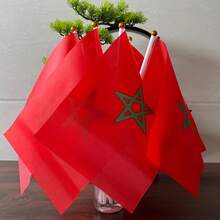 Moroccan Handheld Flags - Polyester Fabric With Plastic Rods - Durable Polyester - Versatile Use For Events, Parties, Business, School, Sports, Festivals - Multicolor - View 2