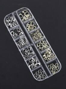 120 pezzi Charm per unghie con cornice, Charm per unghie gotiche in 3D con cornice traforata, Gioielli per unghie in metallo oro e argento, Decorazioni per unghie per accessori fai-da-te per manicure