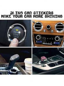 1pc Cross-Border 3mm DIY Diamond Sticker, Self-Adhesive Bright Crystal Car Decorative Sticker, Hand-Decorated Car Diamond Sticker Female - White - View 2