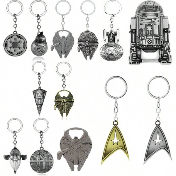 1st Star Battleship sleutelhanger - volledig metalen model, de beste cadeaus voor -fans, filmaccessoires, cadeau voor feestdagen/verjaardagen/Pasen/Halloween/Kerstmis, speelgoed