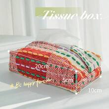 1 Pc Fabric Paper Tissue Box, Christmas Decoration - Multicolor - View 4