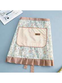 قطعة واحدة من المريول القماشي المقاوم للماء والزيت بتصميم زهور، حزام قابل للتعديل، قماش مُنفِّس، وشاح جديد مقاوم للزيوت والبقع للمطبخ والحمام والمنزل