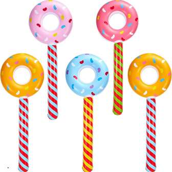 PVC Inflatable Lollipop, Donut Toy Rod, Festive Atmosphere Props, Inflatable Donut Stick