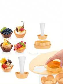 2pcs, Flower Pastry Cutter And Tart Tamper Set - Ideal For Baking Tarts, Cookies, And Biscuits - Kitchen Gadgets And Accessories - Yellow - View 5