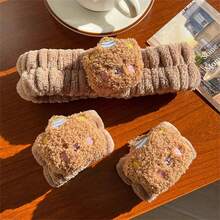 3件套可爱卡通吐司发圈/面包发带，可用于洗脸、敷面膜、保持头发干爽，也可作为腕带作为配饰、学习用品、礼物、发饰、头带 - 杏色 - 查看 16