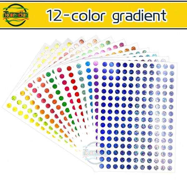 [Waterproof Laser Round Stickers 2112pcs]6mm Multicolor Small Dot Stickers School Supplies,Back To School