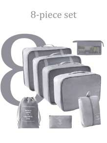 10-1pc Travel Packaging Cube, Waterproof Portable Luggage Organizing Bag, Clothing Storage Bag, Including Clothing Bag, Inner Garment Bag, Shoe Bag, Digital Product Storage Bag, Drawstring Bag, Breathable Net Bag, Toileter Bag, Jewelry Bag, Skin Care Bag, Luggage Storage Bag, Large-Capacity Makeup Organizer Makeup Box, Suitable For Travel, Dormitory, School, Beach
