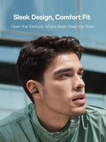 Auriculares inalámbricos Bowie MC1 con clip para la oreja, Bluetooth 5.4, auriculares abiertos, auriculares deportivos tipo clip, IP57 resistentes al agua, AI-Bass (Negro)
