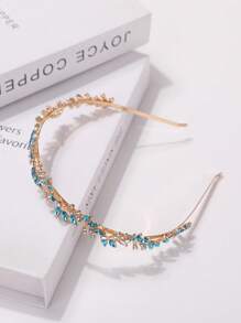 1pc Women Casual Versatile Cute Fashionable Water Drop Rhinestone Decorated Hairband