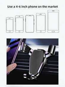 Noir/Argent/Couleur aléatoire - Matériau ABS - Support de téléphone multifonctionnel pour montage sur bouche d'aération de voiture - Support de téléphone à gravité pour montage sur bouche d'aération - Accessoires automobiles - Indispensables de voyage en voiture - Fournitures d'urgence pour le voyage