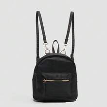Mochila pequeña de moda con estilo retro y sensación de alta gama para mujer, mochila versátil y pequeña para libros - Negro - Ver 1