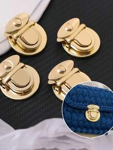 Gold Metal Twist Lock For Shoulder Bags, Handbag Lock, Diy Craft, Durable Snap Closure, Mother's Day Gift, Diy Handbag And Wallet Accessories, Fashion Round Design, Perfect For Handbags, Wallets, Pearl Bags And Craft Projects, Diy Wallet Making, Best Gift For Women, Mother, Wife, Girlfriend - Gold - View 3